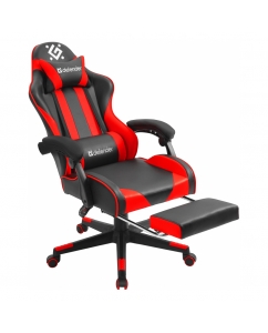 Кресло игровое DEFENDER Rock Черный/Красный,подставка, PU | emobi