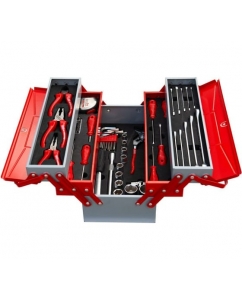Раскладной ящик с инструментами для механиков IZELTAS металлический, 63 предмета, 190х420х200 8420005063 | emobi
