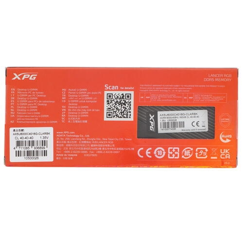 Купить Оперативная память A-Data XPG Lancer RGB [AX5U6000C4016G-CLARBK] 16 ГБ  в E-mobi