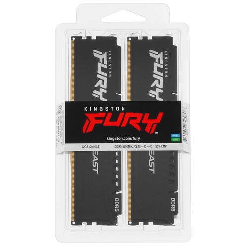 Купить Оперативная память Kingston FURY Beast Black [KF556C40BBK2-32] 32 ГБ  в E-mobi