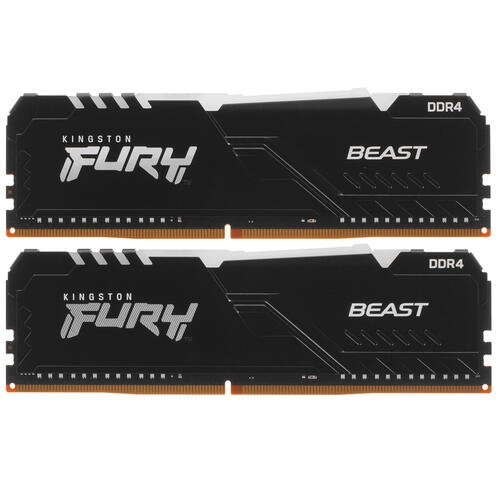 Купить Оперативная память Kingston FURY Beast Black RGB [KF436C17BBAK2/16] 16 ГБ  в E-mobi