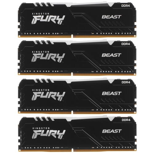 Купить Оперативная память Kingston FURY Beast Black RGB [KF432C16BBAK4/64] 64 ГБ  в E-mobi