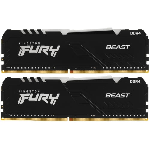 Купить Оперативная память Kingston FURY Beast Black RGB [KF432C16BBAK2/16] 16 ГБ  в E-mobi