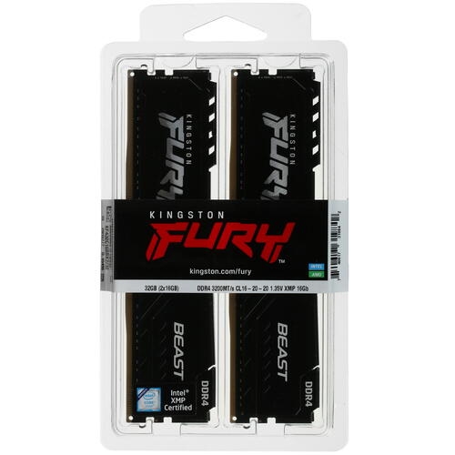 Купить Оперативная память Kingston FURY Beast Black [KF432C16BBK2/32] 32 ГБ  в E-mobi