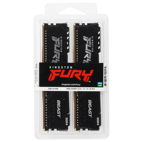 Купить Оперативная память Kingston FURY Beast Black [KF426C16BB1K2/32] 32 ГБ  в E-mobi