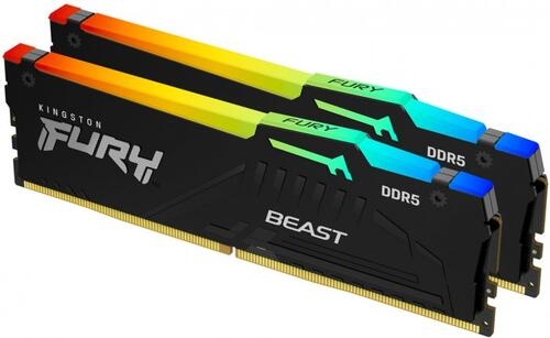Купить Оперативная память Kingston FURY Beast Black RGB [KF556C36BBEAK2-32] 32 ГБ  в E-mobi