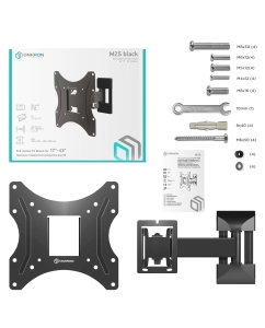 Купить Кронштейн для телевизора 17"-43" ONKRON M2S наклонно-поворотный, чёрный  в E-mobi