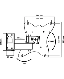 Купить Наклонный кронштейн для телевизора Lester 201.04 10-55 черный  в E-mobi