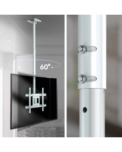 Купить Кронштейн для телевизора 32"-80" ONKRON N1L потолочный телескопический, белый  в E-mobi