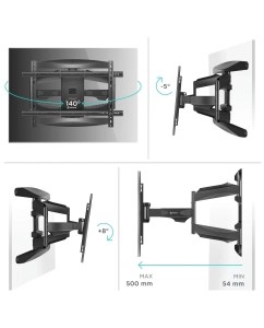 Купить Кронштейн для телевизора 40"-75" ONKRON M6L наклонно-поворотный, чёрный  в E-mobi