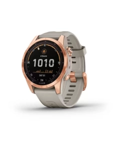 Купить Garmin Fenix 7s Solar цвета розовое золото с песочным силиконовым ремешком в E-mobi