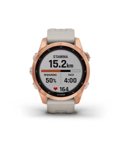 Купить Garmin Fenix 7s Solar цвета розовое золото с песочным силиконовым ремешком  в E-mobi