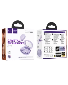Купить Наушники беспроводные вакуумные Hoco EQ3 Smart Purple  в E-mobi