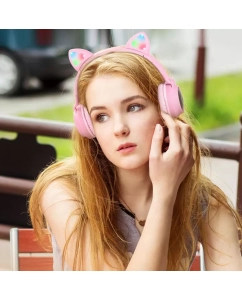Купить Беспроводные наушники Hoco W27 Cat Ear - Розовые  в E-mobi