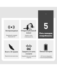 Купить Беспроводные наушники ZDK Openear Duet Blue  в E-mobi