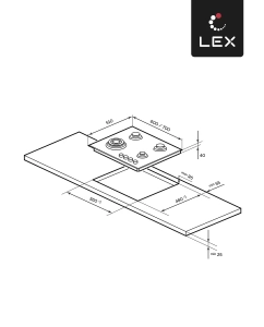 Купить Встраиваемая варочная панель газовая LEX GVG 643A BBL черный  в E-mobi