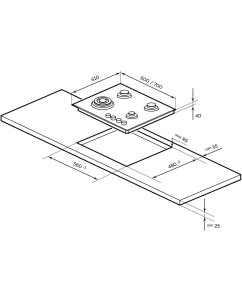 Купить Встраиваемая варочная панель газовая LEX GVG 644 T BL черный  в E-mobi