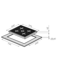 Купить Встраиваемая варочная панель индукционная MAUNFELD EVI.775-FL2-BK черный  в E-mobi