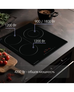 Купить Встраиваемая варочная панель электрическая Zigmund &amp; Shtain CN 42.4 B черный  в E-mobi