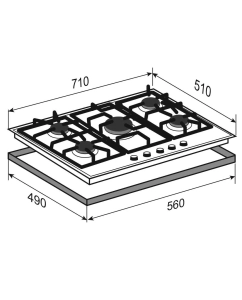 Купить Встраиваемая варочная панель газовая Zigmund &amp; Shtain G 19.7 X бежевый  в E-mobi