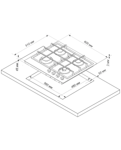 Купить Встраиваемая варочная панель газовая De Luxe TG4 750231 F-072 бежевый  в E-mobi