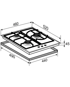 Купить Встраиваемая варочная панель газовая Zigmund &amp; Shtain M 26.4 W белый  в E-mobi