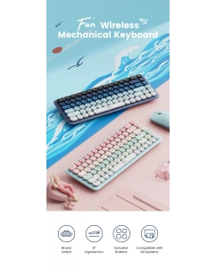 Купить Проводная/беспроводная клавиатура uGreen KU101 FUN+ Blue  в E-mobi