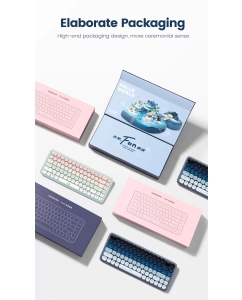 Купить Проводная/беспроводная клавиатура uGreen KU101 FUN+ Blue  в E-mobi