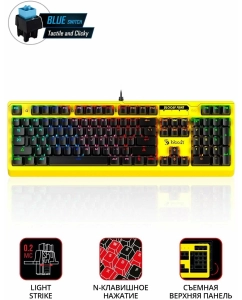 Купить Проводная игровая клавиатура A4TECH Bloody B810RC Punk желтый  в E-mobi