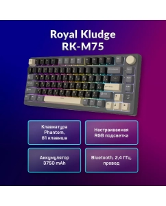 Купить Беспроводная клавиатура Royal Kludge RKM75 бежевый (6935280824098)  в E-mobi