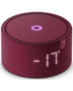 Купить Умная колонка Яндекс Станция Мини Новая  - с Алисой, с часами, Красный Гранат (YNDX-00020R)  в E-mobi