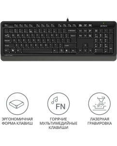 Купить Проводная клавиатура A4Tech Fstyler FK10 черный (1147518)  в E-mobi