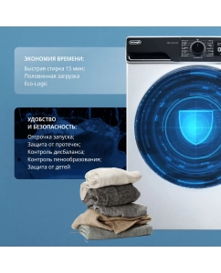 Купить Стиральная машина Delonghi DWM 1145 VI ALICIA белый, черный  в E-mobi