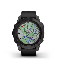 Купить Смарт-часы GARMIN Fenix 7 Sapphire Solar титановый серый DLC с чер.ремешком (010-02540-21)  в E-mobi