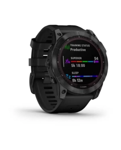 Купить Часы Garmin Fenix 7X Sapphire Solar титановый черный DLC с силиконовым ремешком  в E-mobi