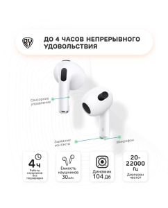 Купить BY Наушники беспроводные TWS Space Connect 3, 30/350мАч, зарядка Qi, MAG  в E-mobi