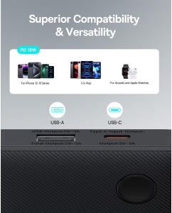 Купить Внешний аккумулятор Baseus Airpow Lite 15W, 10000 mAh "быстрая зарядка" P10067500123-00  в E-mobi