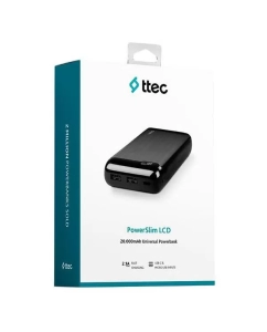 Купить Внешний аккумулятор Ttec 20.000mAh PowerSlim LCD, 10.5 Вт, черный 2BB184S  в E-mobi