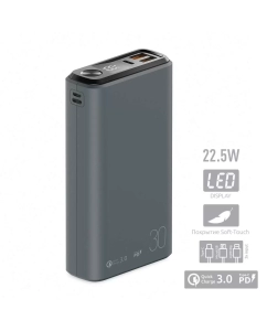 Купить Внешний аккумулятор Olmio QS-30 PD 30000mAh, 20W, темно-серый  в E-mobi