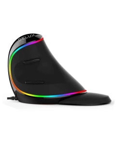 Купить Вертикальная мышь Delux KM-M618 Plus Black  в E-mobi