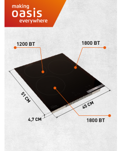 Купить Встраиваемая варочная панель электрическая making oasis everywhere P-3SBS черный  в E-mobi