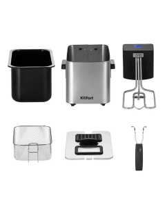 Купить Фритюрница Kitfort КТ-4054 серебристый, черный  в E-mobi