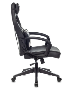 Купить Кресло игровое ZOMBIE DRIVER, на колесиках, эко.кожа, черный/белый/белый [zombie driver wh  в E-mobi