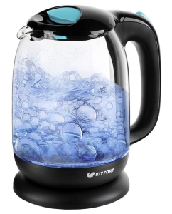 Купить Чайник электрический Kitfort KT-625-1 1.7 л голубой, черный  в E-mobi