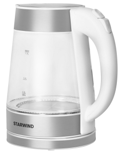 Купить Чайник электрический STARWIND SKG2011 1.7 л белый, серебристый, прозрачный  в E-mobi