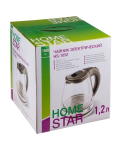 Купить Чайник электрический HomeStar HS-1052 1.2 л прозрачный, черный  в E-mobi