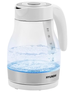 Купить Чайник электрический HYUNDAI HYK-G3802 1.7 л белый, серебристый, прозрачный  в E-mobi