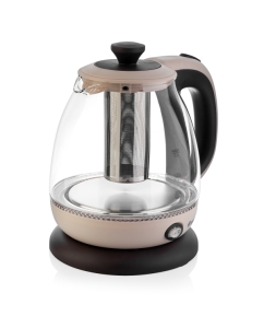 Купить Чайник электрический Brayer BR1046 1 л бежевый, коричневый, прозрачный  в E-mobi
