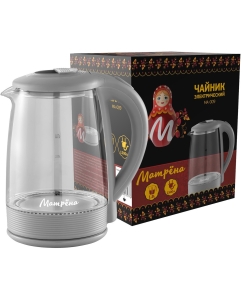 Купить Чайник электрический Матрёна МА-009 2 л серый, прозрачный  в E-mobi