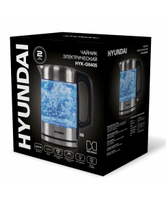 Купить Чайник электрический Hyundai HYK-G6405 1.7л черный/серебристый  в E-mobi